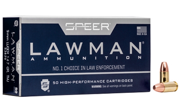 Picture of  Speer 53620 Lawman  9Mmluger 147Gr Total Metal Jacket Round Nose 50 Per Box/20 Case