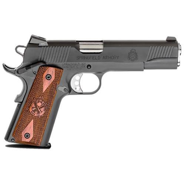 Picture of  Springfield Armory Px9109lca 1911 Loaded *Ca Compliant 45 Acp 7+1, 5" Stainless Match Grade Barrel, Black Parkerized Serrated Carbon Steel Slide & Frame W/Beavertail, Crossed Cannon Cocobolo Grip 706397913144