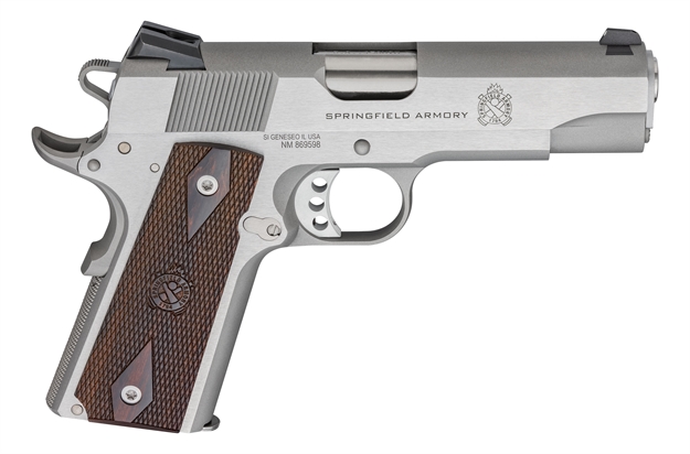 Picture of  Springfield Armory Px9418s 1911 Garrison 45 Acp 7+1 4.25" Stainless Match Grade Barrel, Serrated Stainless Steel Slide & Frame W/Beavertail, Thinline Wood Grip 706397943714