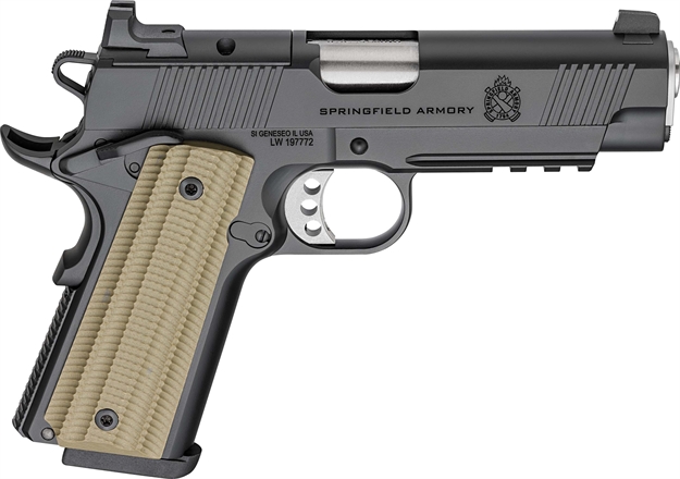 Picture of  Springfield Armory Po9228aos 1911 Operator 45 Acp 8+1 4" Black Cerakote Optic Ready Carbon Steel Slide Black Cerakote VZ G10 Grip