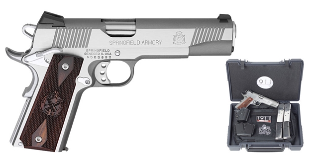 Picture of Springfield Armory 1911 Semi-Auto Pistol, Loaded .45 Acp 5"Bbl SS 3 Dot W/ Instant Gear UP 5Ea 7Rnd Mag.
