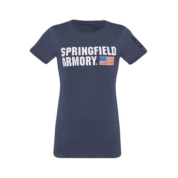 Picture of Springfield Armory Gep1661s Springfield Flag Logo Ladies T-Shirt Midnight Navy Small Short Sleeve