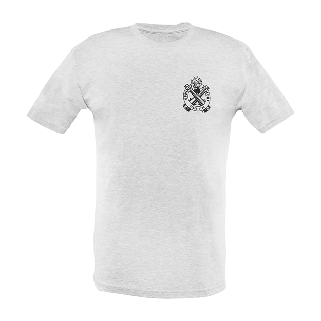 Picture of Springfield Armory Gep1674s Springfield Logo Crest Distressed Men's T-Shirt Heather Gray Small Short Sleeve