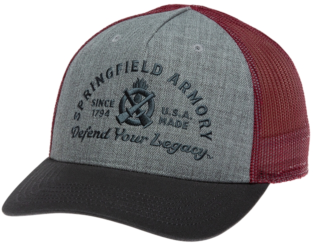 Picture of  Springfield Armory Gep2381 Defend Your Legacy Brewery Hat Gray/Graphite/Maroon Adjustable Snapback Osfa Structured