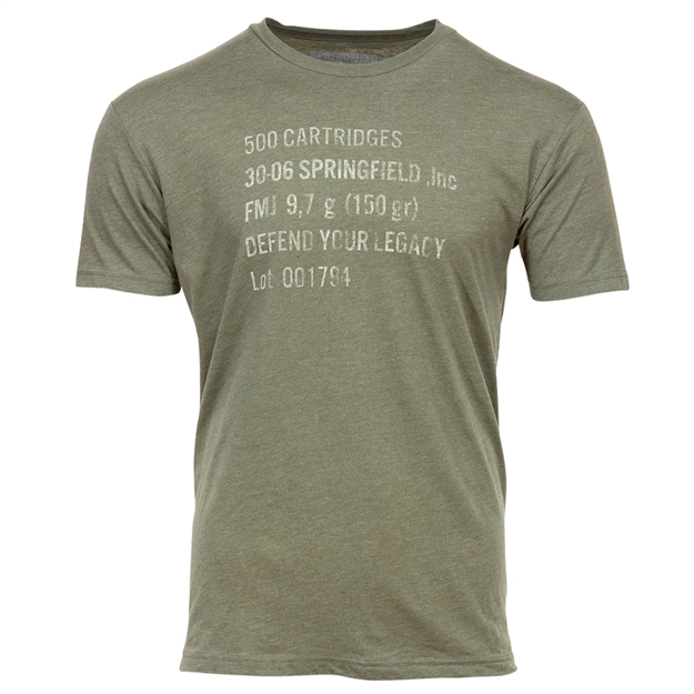 Picture of Springfield Armory Gep4407s Ammo Can Mens T-Shirt OD Green Small Short Sleeve
