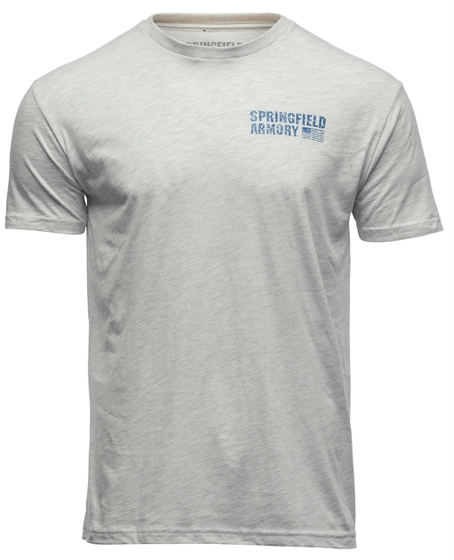 Picture of Springfield Armory Gep7124m American Flag Mens T-Shirt White Medium Short Sleeve