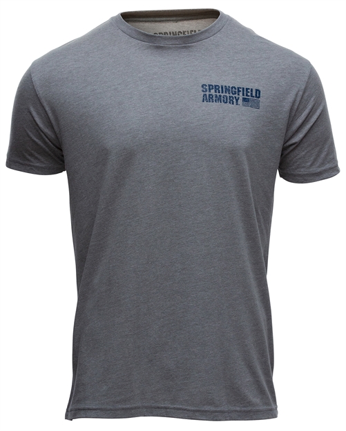 Picture of  Springfield Armory Gep7125xl American Flag Mens T-Shirt Gray XL Short Sleeve 706397945992