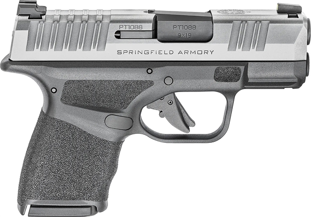 Picture of  Springfield Armory Hc9319s Hellcat  Sports South Exclusive Micro-Compact Frame 9Mm Luger 13+1/11+1 3" Black Steel Barrel, Serrated Stainless Steel Slide, Black Polymer Frame W/Picatinny Rail
