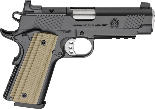Picture of  Springfield Armory Po9228aos 1911 Operator 45 Acp 8+1 4" Black Cerakote Optic Ready Carbon Steel Slide Black Cerakote VZ G10 Grip 706397964504