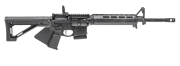 Picture of Springfield Armory Saint Semi-Auto Rifle, 5.56, 16"Bbl, Adjust Stk, M/Lok, Flip UP Rear Sight A2 Frnt, 1Ea 10 Rnd Mag Featureless Grip CA ST916556BMACA-S 706397927110