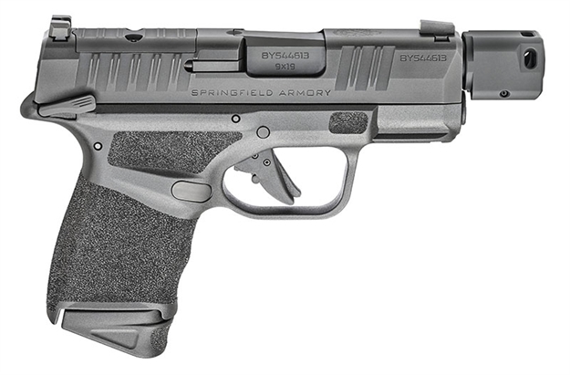 Picture of  Springfield Armory Hc9389btospmslc Hellcat Micro-Compact Osp 9Mm Luger 3.80" Threaded/Compensated 10+1, Black, Polymer Frame, Serrated/Optic Cut Slide, Manual Safety