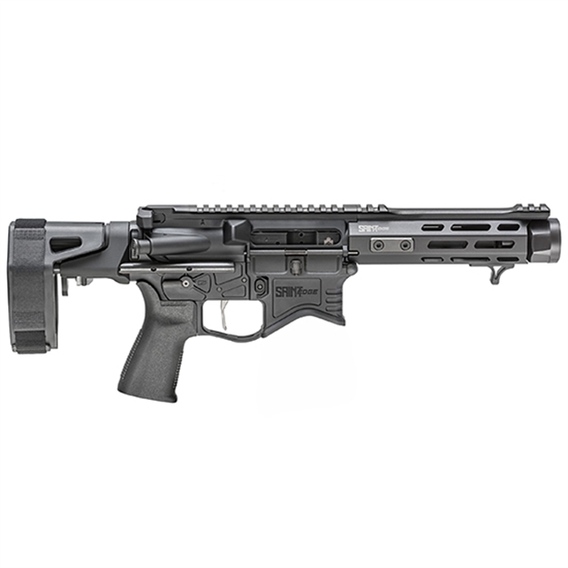 Picture of Springfield Armory Ste955556blc Saint Edge 5.56X45mm Nato 5.50" 10+1 Black Hard Coat Anodized 5 Position Max Defense Scw Brace Stock