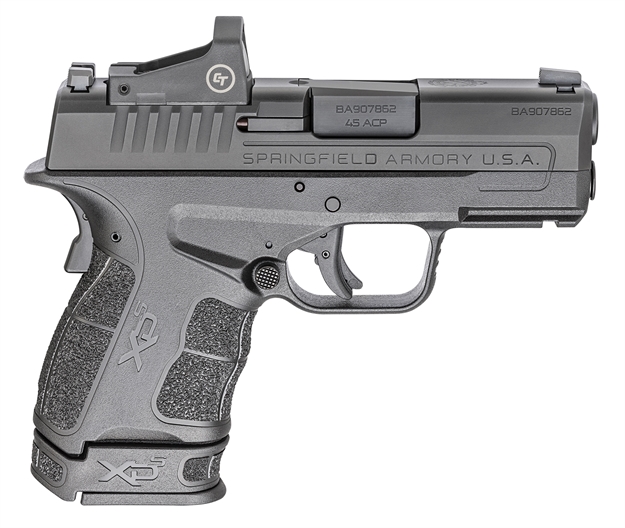 Picture of  Springfield Armory Xdsg93345bct Xd-S Mod 2 45 Acp 3.30" 5+1,6+1 Black Forged Melonite Steel Barrel/Optics Cut Slide Enhanced Textured Black Polymer Frame Includes Crimson Trace Red Dot & 2 Mags