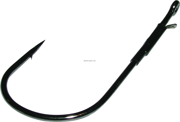 Picture of Gamakatsu Heavy Cover Worm Hook With Wire Keeper, Size 3/0, Needle Point, Welded Eye, NS Black, 4 Per Pack 304413 089726102106