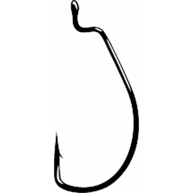 Picture of Gamakatsu Worm Hook, Size 3/0, Needle Point, Extra Wide Gap, Offset, Ringed Eye, NS Black, 25 Per Pack 58413-25 089726071068