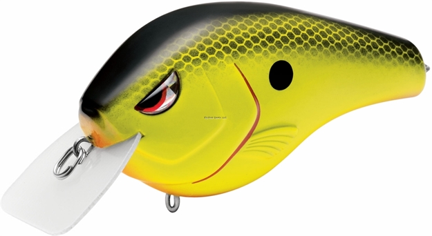 Picture of Spro / Gamakatsu Fat Papa Square Bill Crankbait, 3" Chartreuse Black Back, Dives 5' SFPSB70CBB