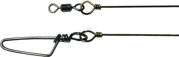 Picture of Spro / Gamakatsu Mono Wire Leader W/Power Swivel 4-150Lb 10" Black 2Pk