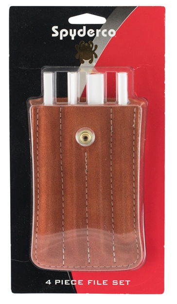 Picture of  Spyderco 400F File Set  Ceramic Sharpener Fine White/Includes Leather Case 716104640508