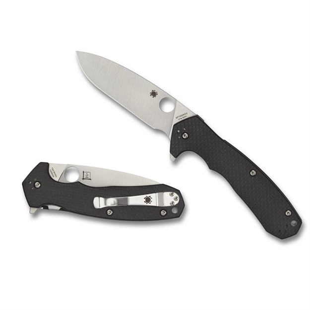 Picture of  Spyderco C234cfp Amalgam  3.80" Folding Drop Point Plain Satin Cpm S30v SS Blade/Black Textured Carbon Fiber/G10 Handle Includes Pocket Clip 716104012916