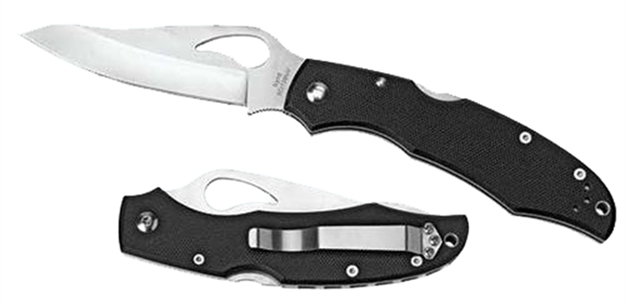 Picture of  Spyderco By03psbk2 Byrd Cara Cara 2 Lightweight 3.75" Folding Drop Point Part Serrated 8Cr13mov SS Blade Black  Textured Frn Handle Includes Pocket Clip 716104401581