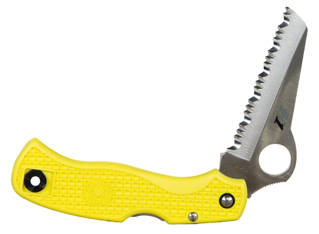 Picture of Spyderco Saver Salt Folder 3.1 IN Serrated Yellow Frn Handle