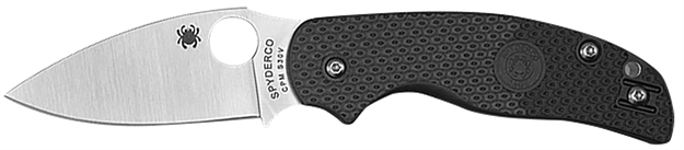 Picture of  Spyderco C123pbk Sage 5 Lightweight Alzheimer's 3" Folding Plain Satin Cpm S30v SS Blade, Black Textured Frn Handle