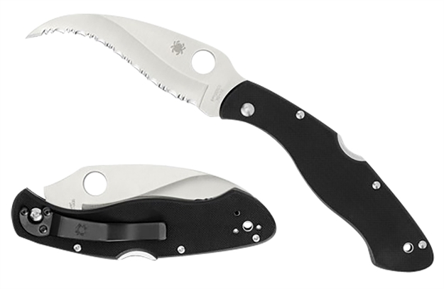 Picture of  Spyderco C12gs Civilian Clipit 4.09" Folding Serrated Satin Vg-10 SS Blade/ Black Textured G10 Handle Includes Pocket Clip