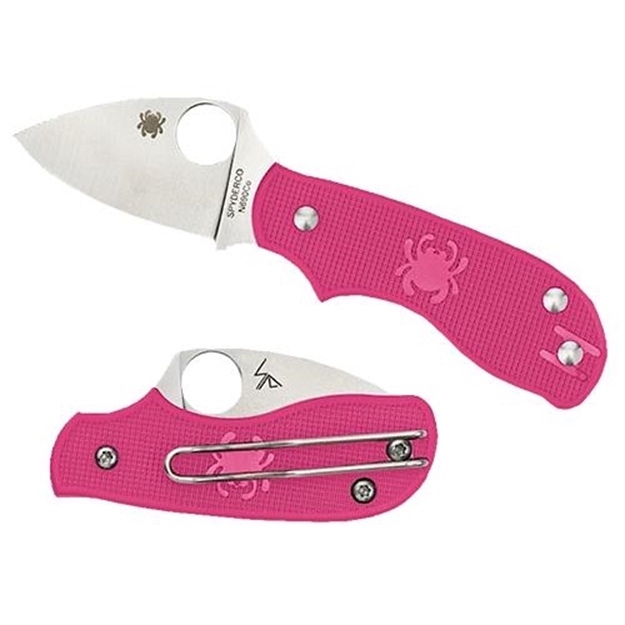 Picture of Spyderco C154ppn Squeak Folder 2" N690co SS Clip Point Plain Blade Frn Pink