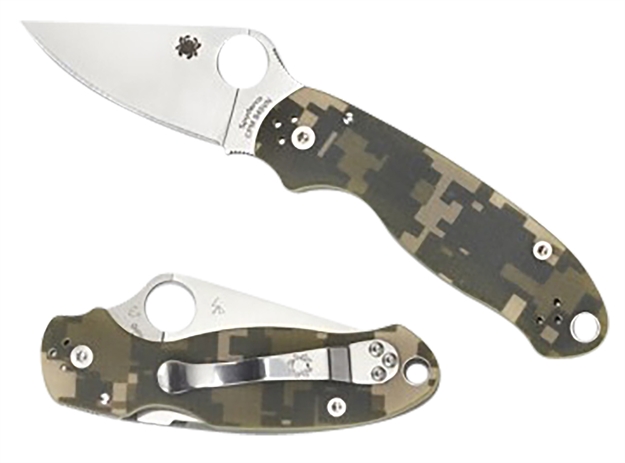 Picture of  Spyderco C223gpcmo Para 3  2.95" Folding Plain Black Dlc Cpm S45vn SS Blade/Digital Camo Textured G10 Handle Includes Pocket Clip