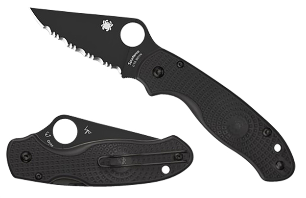 Picture of  Spyderco C223pbbk Para 3 Lightweight 2.92" Folding Plain Black Dlc Cts Bd1n SS Blade/Black Textured Frn Handle Includes Pocket Clip 716104013739