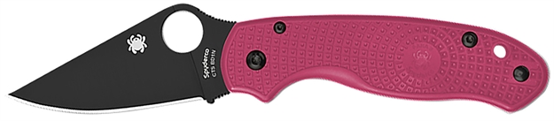 Picture of  Spyderco C223ppnbk Para 3 Lightweight Breast Cancer Edc 2.93" Folding Plain Black Dlc Bd1n SS Blade, Pink Textured Frn Handle