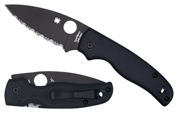 Picture of  Spyderco C229gpbk Shaman  3.58" Folding Plain Black Dlc Cpm S30v SS Blade/Black Textured G10 Handle Includes Pocket Clip