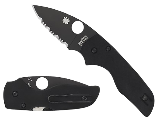 Picture of  Spyderco C230gpbbk Lil' Native  2.42" Folding Plain Black Dlc Cpm S30v SS Blade/Black Textured G10 Handle Includes Pocket Clip