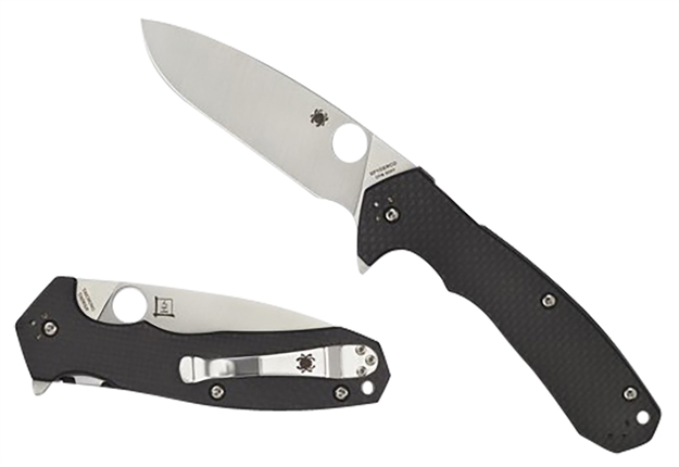 Picture of  Spyderco C234cfp Amalgam  3.80" Folding Drop Point Plain Satin Cpm S30v SS Blade/Black Textured Carbon Fiber/G10 Handle Includes Pocket Clip