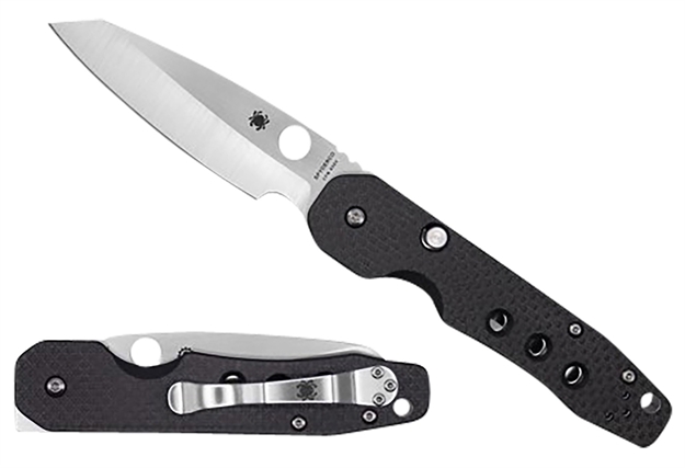 Picture of  Spyderco C240cfp Smock  3.39" Folding Plain Stonewashed Cpm S30v SS Blade/Black Textured Carbon Fiber/G10 Handle