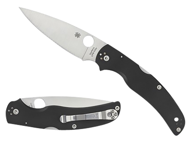 Picture of  Spyderco C244gp Native Chief Lightweight 4.02" Folding Plain Stonewashed Cts Bd1n SS Blade/Black Textured Frn Handle Includes Pocket Clip