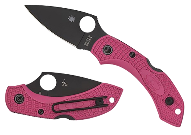 Picture of  Spyderco C28fppns30vbk2 Dragonfly 2  2.30" Folding Plain Black Ticn Cpm S30v SS Blade/Pink Textured W/Black Accents Frn Handle Includes Pocket Clip