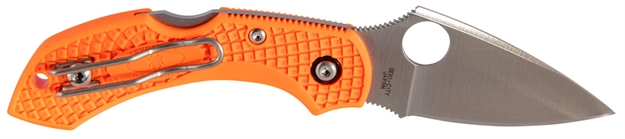 Picture of  Spyderco C28por2 Dragonfly 2  2.30" Folding Drop Point Plain Vg-10 SS Blade Orange Frn Handle Includes Pocket Clip 716104009596