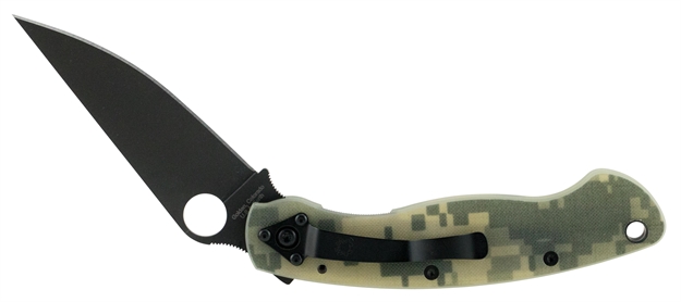 Picture of  Spyderco C36gpcmobk Military  4" Folding Modified Clip Point Plain Black Dlc Cpm S30v SS Blade Camo G10 Handle Includes Pocket Clip