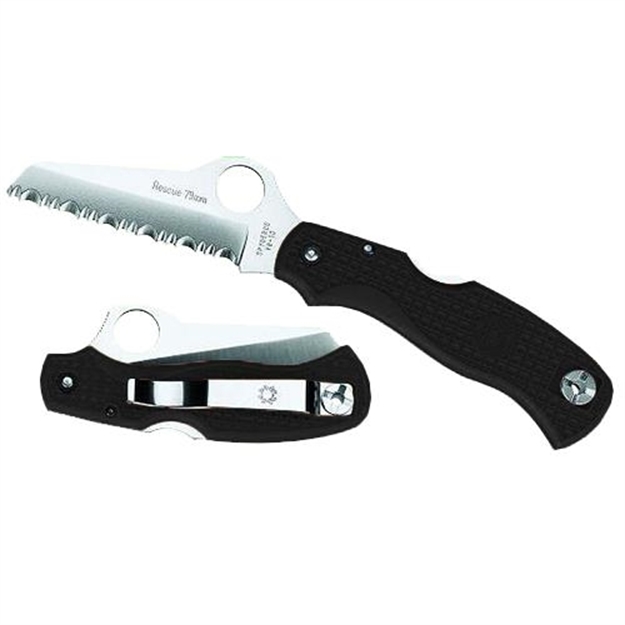 Picture of Spyderco C45sbk C45 Rescue Jr. 3 3/32" Black/Spy