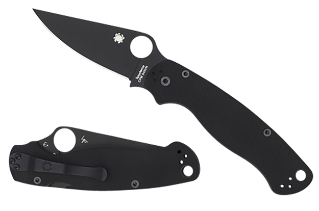 Picture of  Spyderco C81gpbk2 Para Military 2  3.42" Folding Plain Black Dlc Cpm S45vn SS Blade/Black Textured G10 Handle Includes Pocket Clip