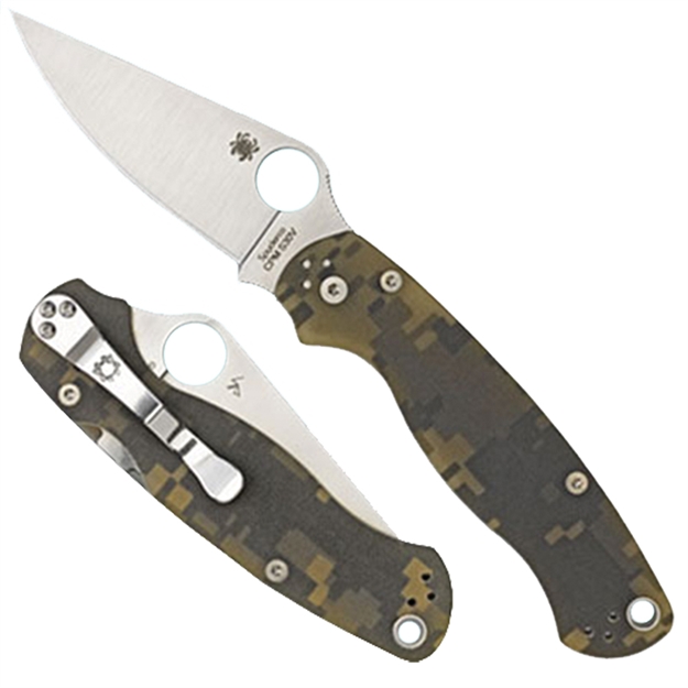 Picture of  Spyderco C81gpcmo2 Para Military 2  3.45" Folding Drop Point Plain Cpm S45vn SS Blade Camo G10 Handle Includes Pocket Clip 716104006854