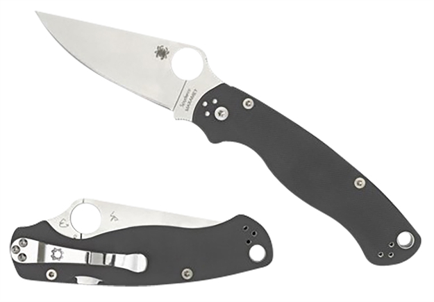 Picture of  Spyderco C81gpdgy2 Para Military 2  3.47" Folding Plain Satin Maxamet Steel Blade/Dark Gray Textured G10 Handle Includes Pocket Clip