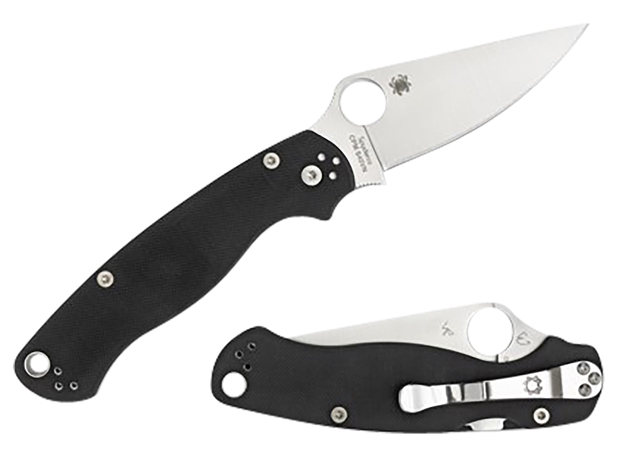 Picture of  Spyderco C81gple2 Para Military 2  3.42" Folding Plain Satin Cpm S45vn SS Blade Black Textured G10 Handle Left Hand Includes Pocket Clip
