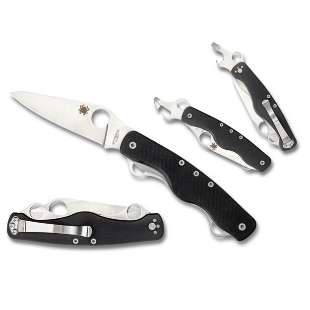 Picture of Spyderco Clipitool Folder 3.5 IN Plain 6 Tools Blk G-10 Hndl