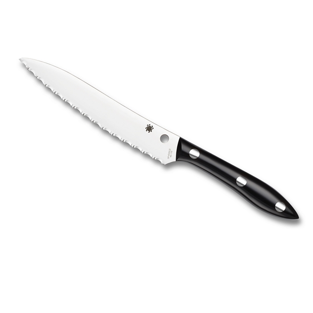 Picture of Spyderco Cook's Knife 5.75 IN Serrated Black Corian Handle