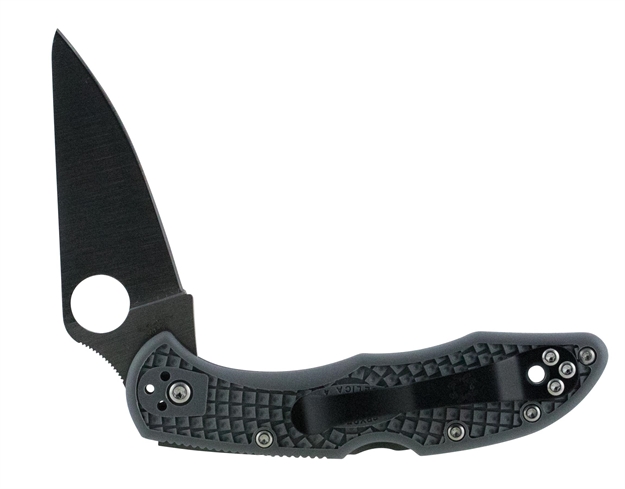 Picture of  Spyderco C11fpgy Delica 4 Lightweight 2.88" Folding Drop Point Plain Vg-10 SS Blade Gray Frn Handle Includes Pocket Clip