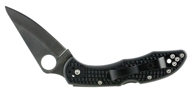 Picture of  Spyderco C11pbk Delica 4  2.88" Folding Drop Point Plain Vg-10 SS Blade/Black  Textured Frn Handle Includes Pocket Clip 716104001033