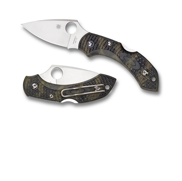 Picture of  Spyderco C28zfpgr2 Dragonfly 2  2.30" Folding Plain Satin Vg-10 SS Blade/Zome Green Textured Frn Handle Includes Pocket Clip 716104011896