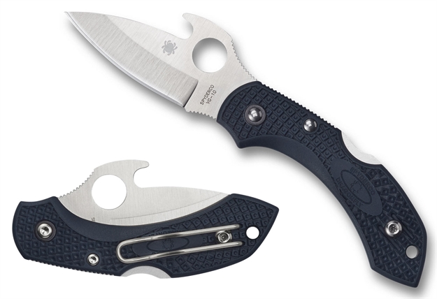 Picture of  Spyderco C28pgyw2 Dragonfly 2  2.28" Folding Drop Point Plain Vg-10 SS Blade Gray Bi-Directional Texturing Frn Handle Includes Pocket Clip